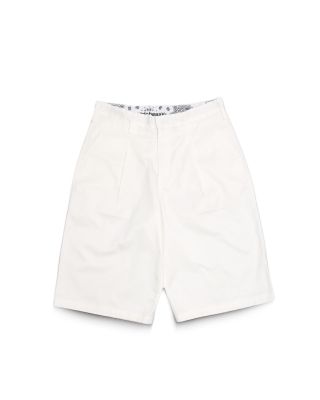 GETRICHEASY - LOOSE STRAIGHT COTTON SHORTS / WHITE