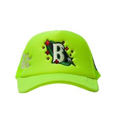 BLUE PLANET ' TRIPPY B ' TRUCKER HAT / TRIPLE GREEN