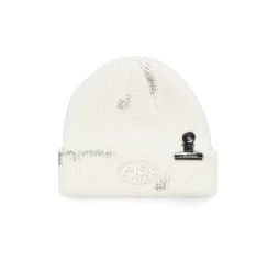 PISI STYLES - DESTROYED MINI BULLDOG CLIP BEANIE / WHITE