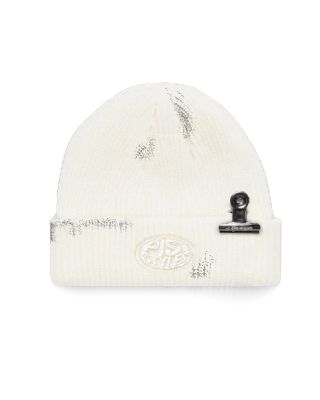 PISI STYLES - DESTROYED MINI BULLDOG CLIP BEANIE / WHITE