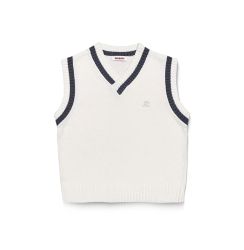 RACCOONCLUB - Knitted vest with R logo / White
