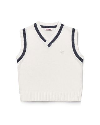 RACCOONCLUB - Knitted vest with R logo / White