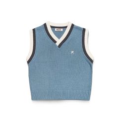 RACCOONCLUB - Knitted vest with R logo / Blue