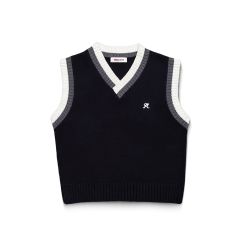 RACCOONCLUB - Knitted vest with R logo / Black
