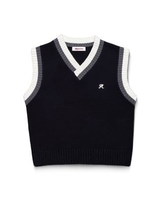 RACCOONCLUB - Knitted vest with R logo / Black