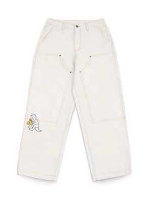 GETRICH AND WE GO HOME - DOUBLE KNEE PANTS / WHITE