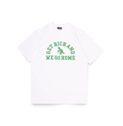 GETRICH AND WE GO HOME - DINOSAUR TEE / WHITE