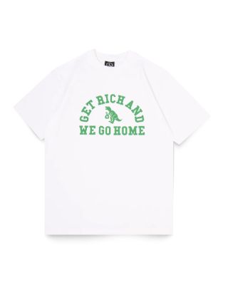 GETRICH AND WE GO HOME - DINOSAUR TEE / WHITE