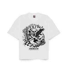 HEAVEN TOWN BOY - AMORITAS WHITE BOXY T-SHIRT / WHITE