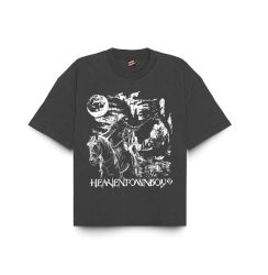 HEAVEN TOWN BOY - GRIM REAPER FADED BOXY T-SHIRT / FADED BLACK
