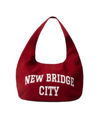 GETRICHEASY - NEW BRIDGE CITY TOTE BAG / MAROON