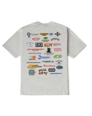 GETRICHEASY - MANY LOGOS TEE / TOP DYE GREY
