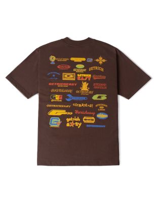 GETRICHEASY - MANY LOGOS TEE / BROWN