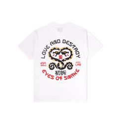 LOVE AND DESTROY - RUNNING SNAKE TEE / WHITE