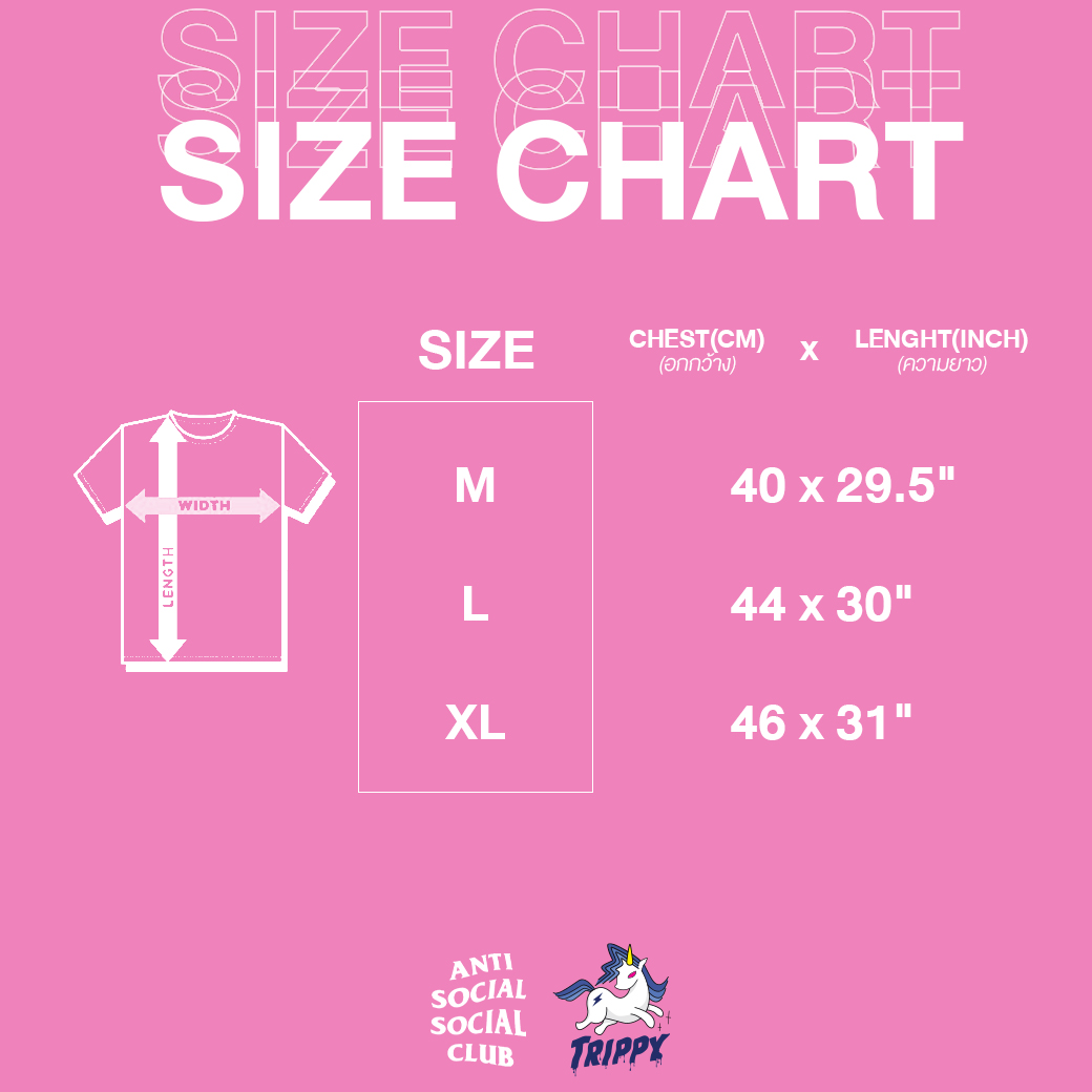 undefeated tee size chart